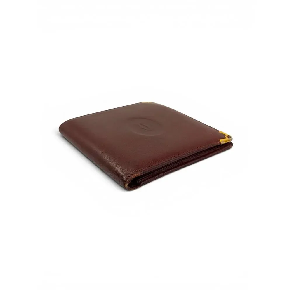 Vintage Cartier Must de Cartier Bordeaux Leather Bifold Wallet